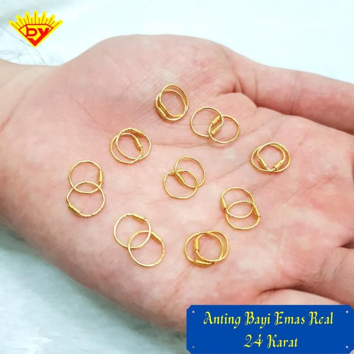 Anting Bayi Emas tua 24 Karat