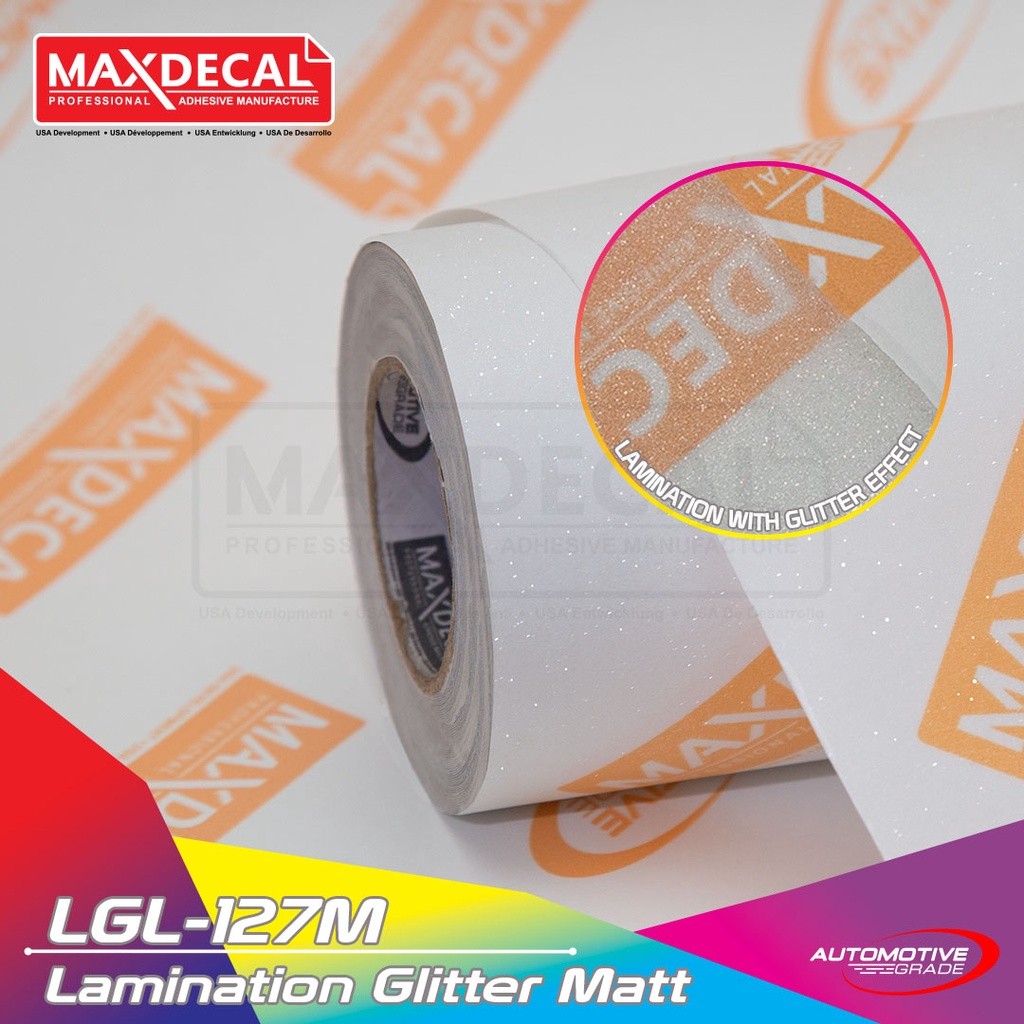 

[Per Meter] MAXDECAL LGL-127M Laminasi Glitter e Vinyl Sticker Cold Lamination Lebar 127 cm