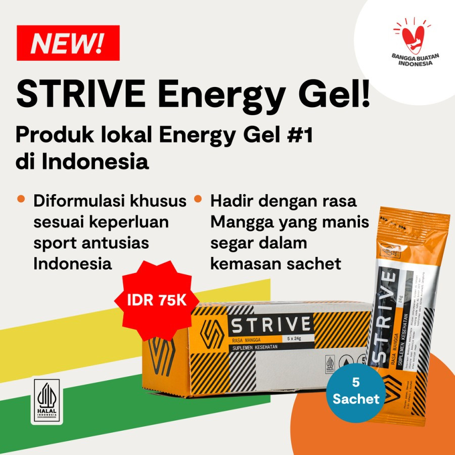 

STRIVE - Paket Latihan Mingguan #2 (Energy Gel + Energy Bar Bite Size + Protein Bar)