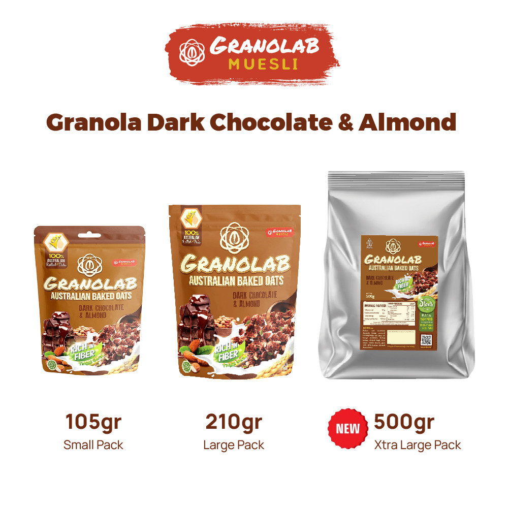 

Granola 500 gr Dark Chocolate & Almond - Granolab Muesli