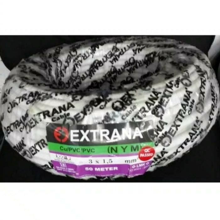 NYM 3x1,5mm EXTRANA / EXTRANA NYM 3x1,5mm 50m isi tembaga full - PUTIH