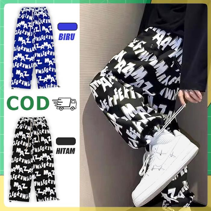 Modo- NewCelana Panjang Hip Hop Style Baggy Pants Oversize Celana Longgar Celana Panjang