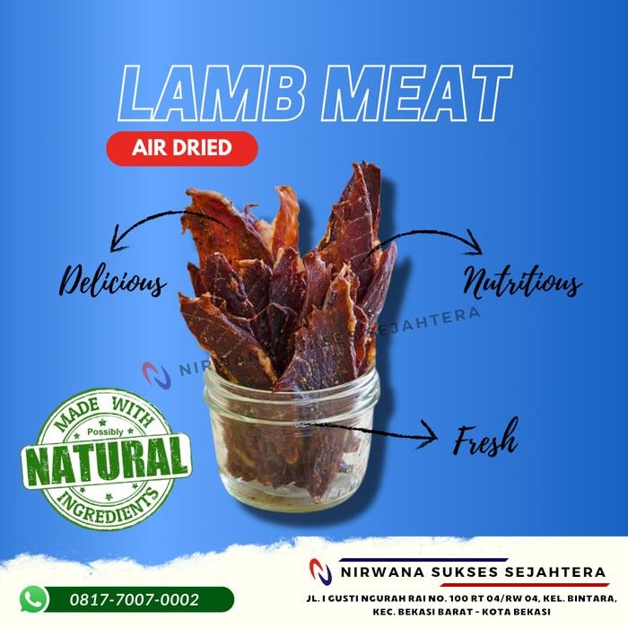

DAGING DOMBA KERING / DEHYDRATED, AIR DRIED LAMB MEAT. CHEWS, TREATS, DENTAL CARE, SNACK FROM 100%
