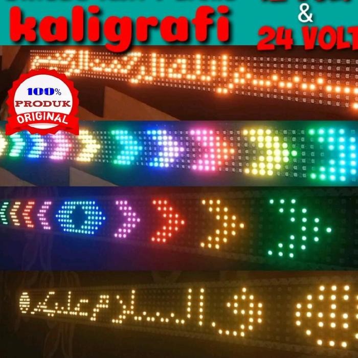 Lampu Led Varisasi Mobil Running Text 7 Baris Kaligrafi Car