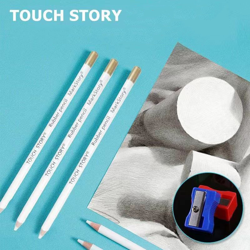 

5/10/12Pcs White Charcoal Pencil For Sketch,Professional Highlight Art Eraser Pen For Students