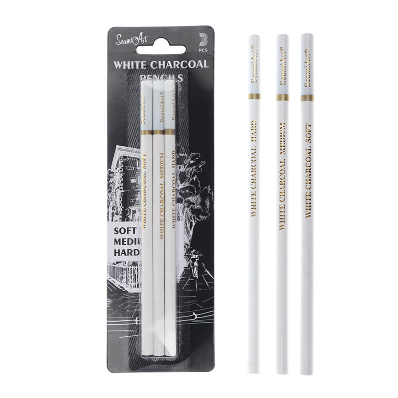 

3Pcs/Set White Sketch Charcoal Pencils For Sketching Painting Drawing