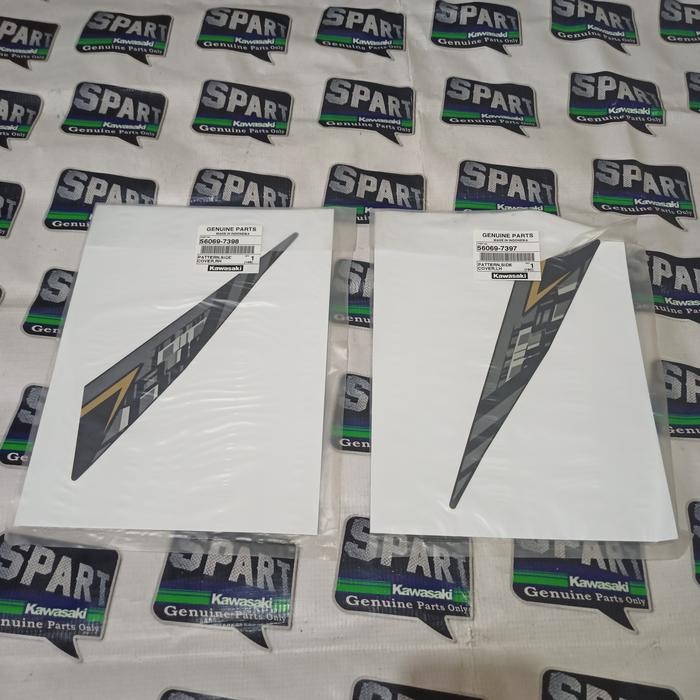 Stiker Setiker Stripping Striping Fullset Hitam Ninja R 2014 Original - Asli