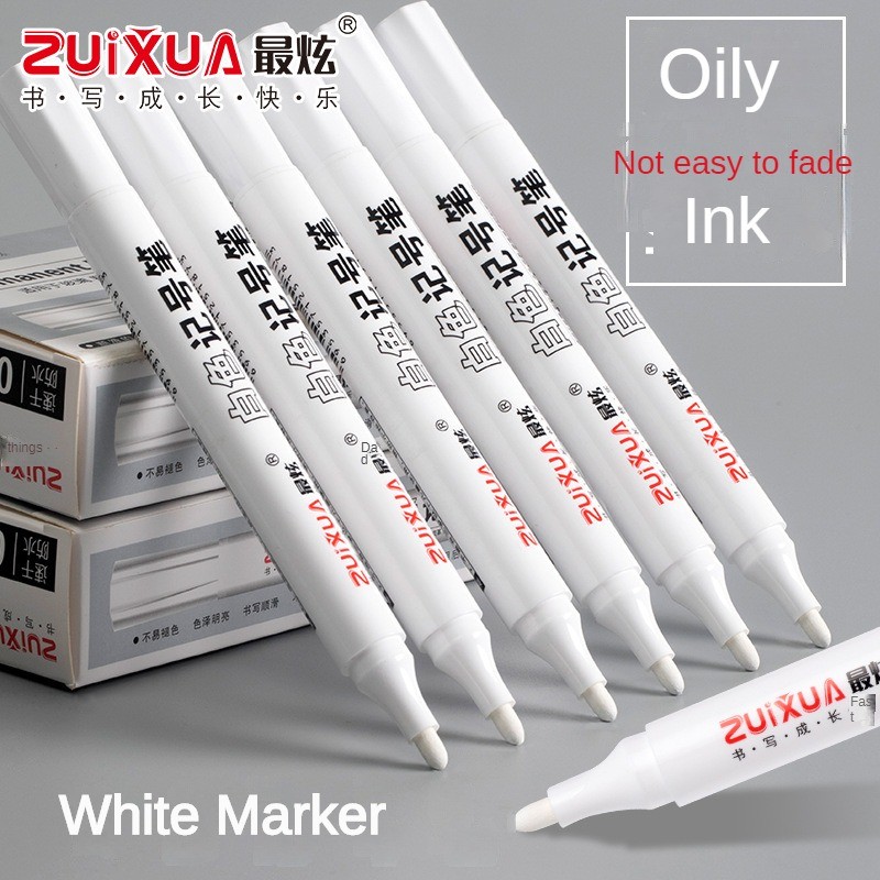 

1/3/5 Pcs White Marker Pens Set Oily Waterproof White Gel Pen Diy Graffiti Sketching Marker