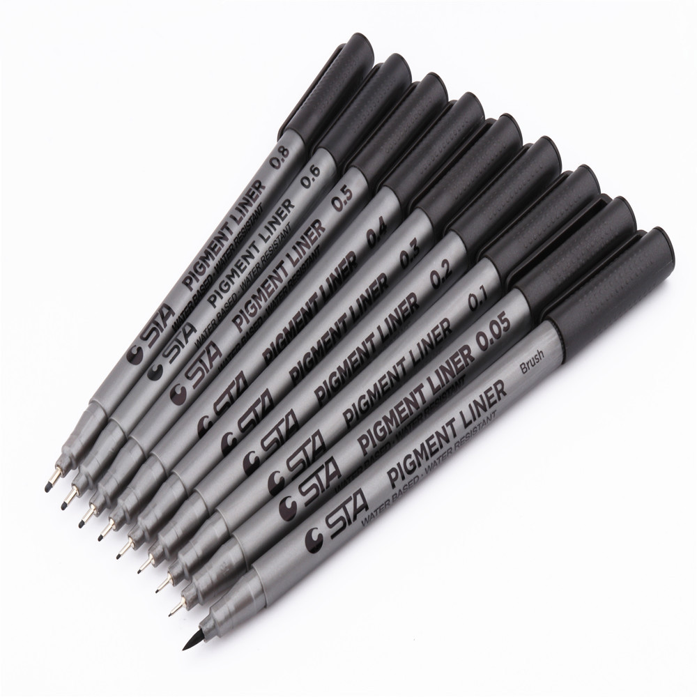 

Waterproof Sketch Comics Art Marker Pen Pigment Liner Water Based For Drawing Handwriting School