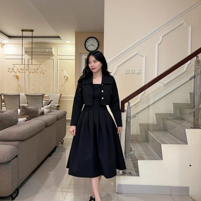 HERFIT malaikha set dress cardigan & dress