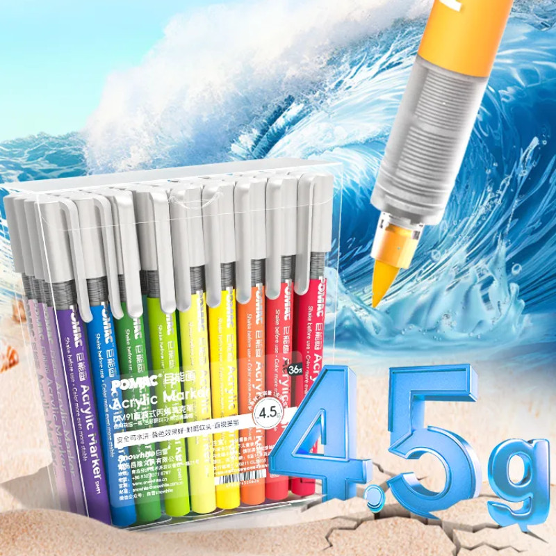 

24/36/48 Direct Liquid Acrylic Paint Markers Brush Pen Water-Based Free-Ink System Art Marker For