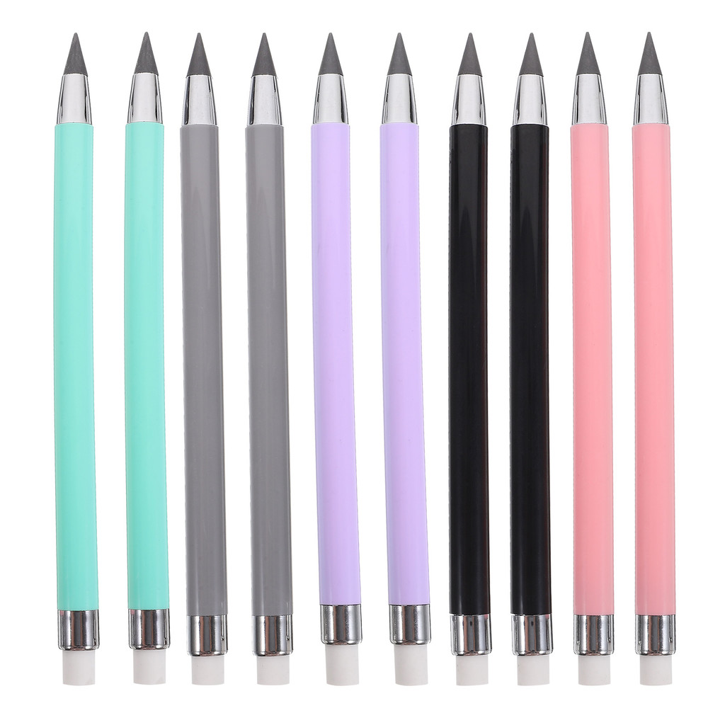 

10Pcs Pink Green Black Purple Grey Inkless Pencils Everlasting Sketch Non Sharpening Drafting