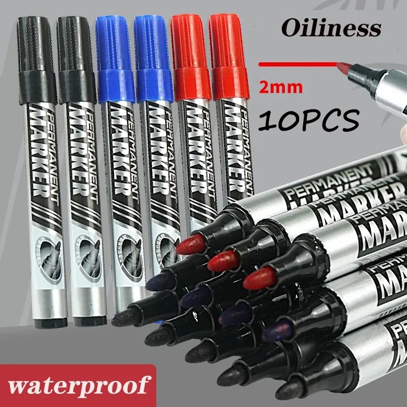 

10Pcs Permanent Marker Pens, Quick-Drying Colors Marker Pens, Non-Fading & Quick-Drying For Wood,
