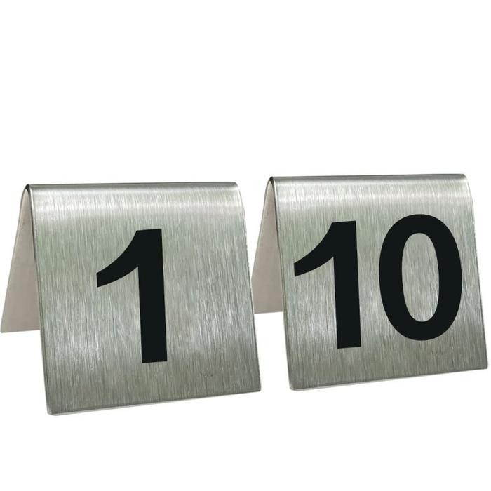Alatrumahkuku - 10Pcs Nomor Meja Stainless Steel Nomor Meja Kafe Nomor 1-10