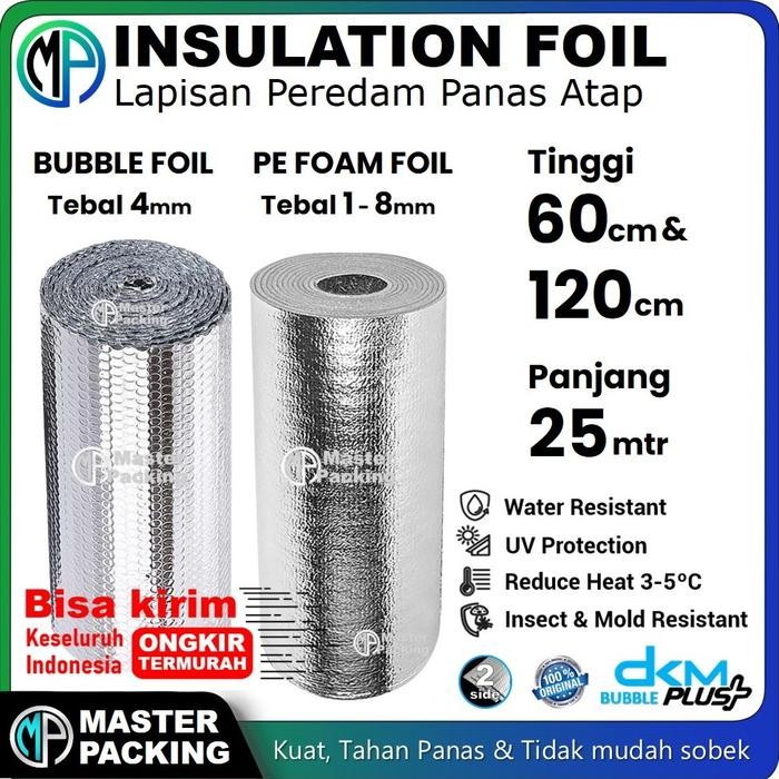 Bubble Alumunium Foil Peredam Panas Atap 120Cm X 25M / Insulation Foil