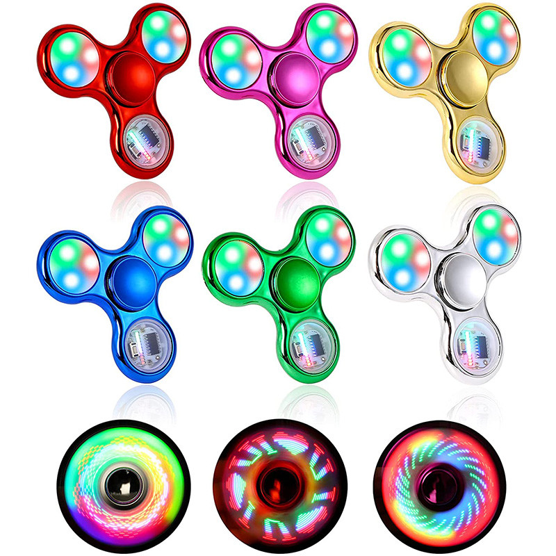 Luminous LED Fidget Spinner Hand Top Spinners Glow in Dark Light EDC Figet Spiner Finger Stress