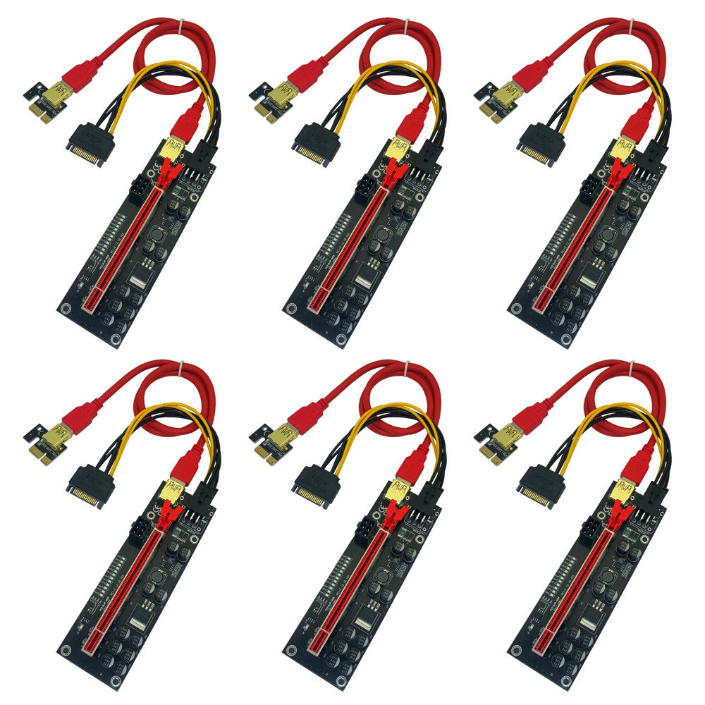 BEST SELLER 6 PCS V011 Pro PCIE Riser for Video Card 011 Pro PCI Express X1 to X16 Extender 60CM USB