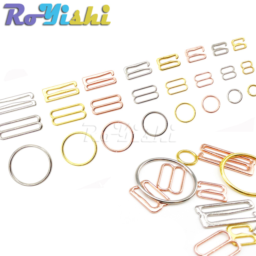 

100 Pcs/Lot 6Mm~25Mm Metal Bra Strap Adjust Buckles Underwear Sliders Rings Clips For Lingerie