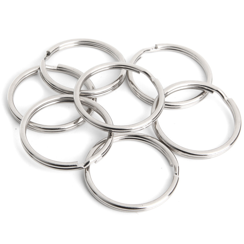 

20/50/100Pcs Key Rings Key Chain 15/20/25/28/30/32/35Mm Round Flat Line Split Rings Keyring For