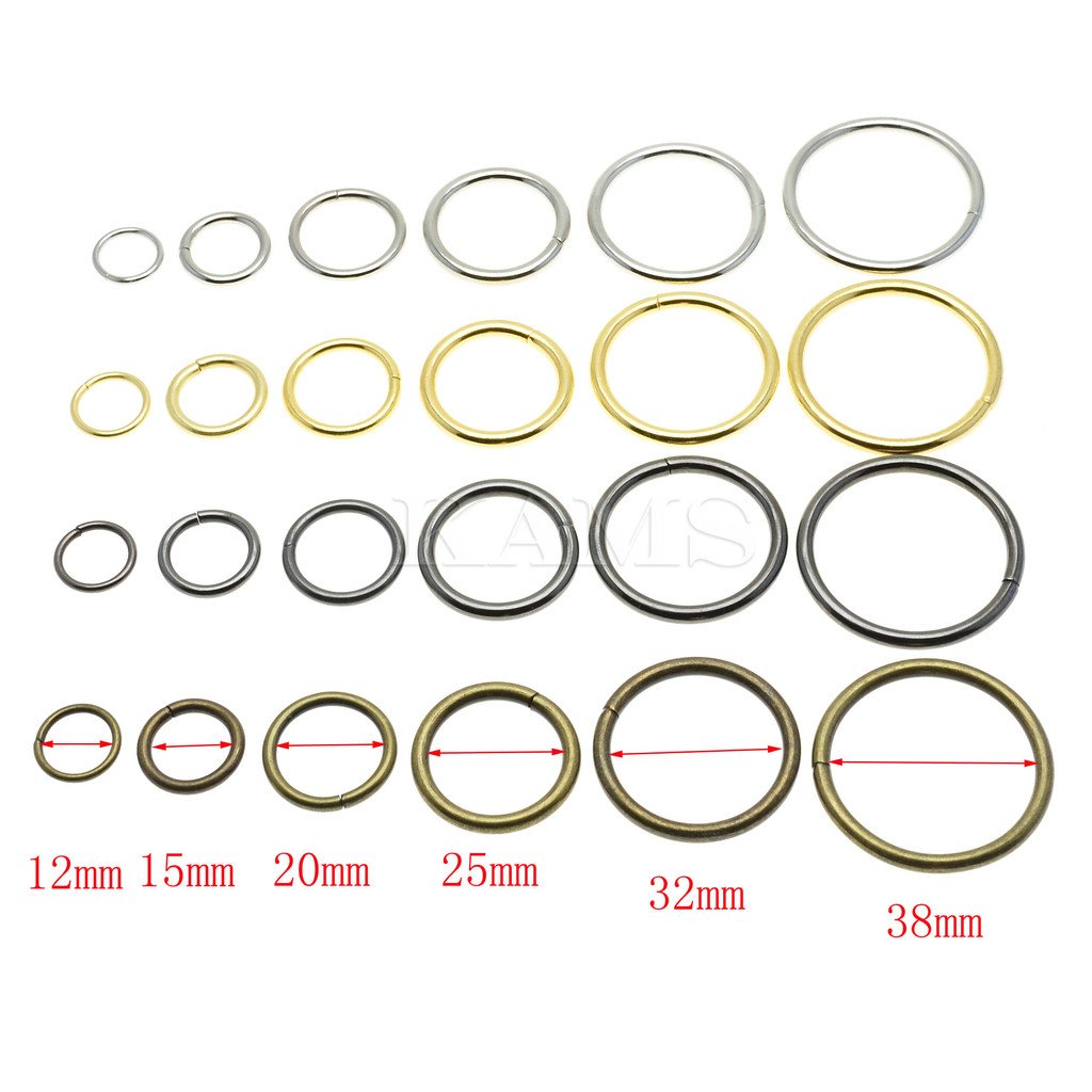 

10Pcs/Pack O Rings Metal Non Welded Nickel Plated Collars Round Loops Belt Buckle Package Accessorie