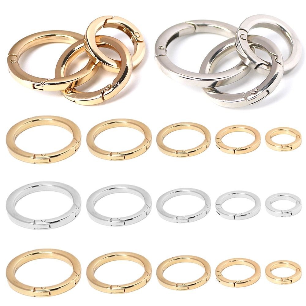 

1Pcs Zinc Alloy Plated Gate Spring O-Ring Buckles Clips Carabiner Purses Handbags Round Push Trigger