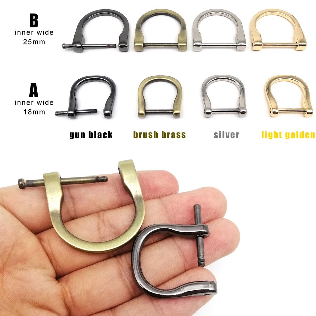 

5Pcs Metal Detachable Open Removable Shackle Screw Handbag Leather Shoulder Hand Bag Strap Belt Web