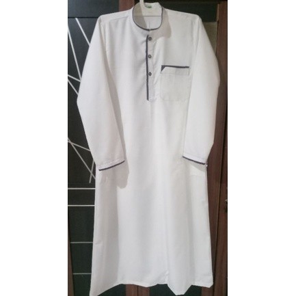 PROMO / Baju jubah/baju gamis variasi/polos pria dewasa merk al fauzi warna abu putih hitam navy
