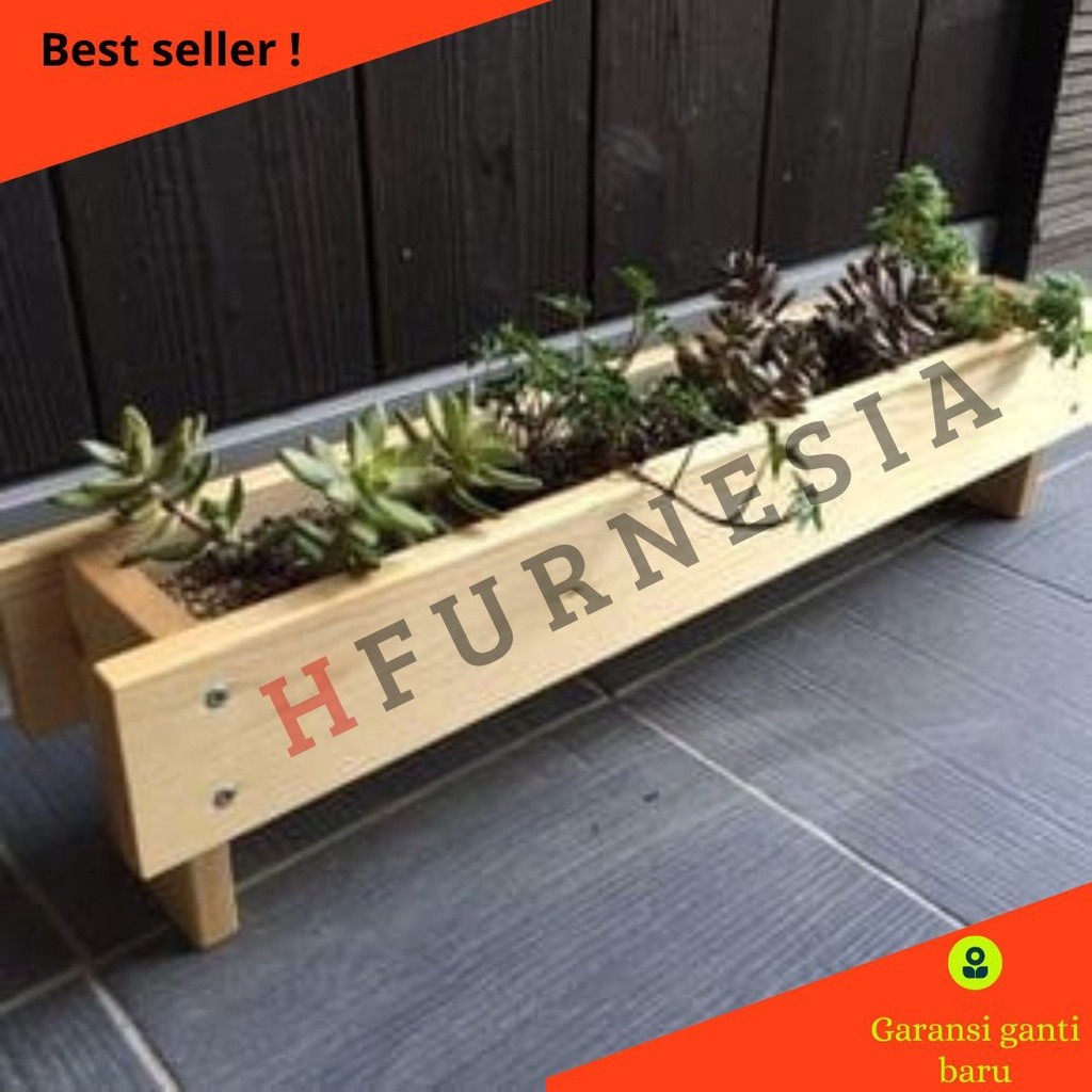 RAK POT KAYU BUNGA POT TANAMAN KAU SUKULEN KAKTUS PLENTER BOX RAK BUNGA PANJANG