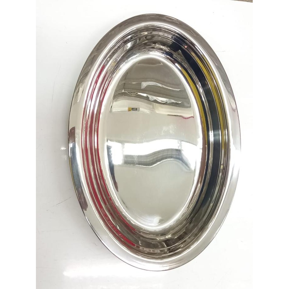 Produk Terbaik] HAKAI Stainless Oval Dish / Piring Saji / Sayur 38cm #SSHB-OP/38