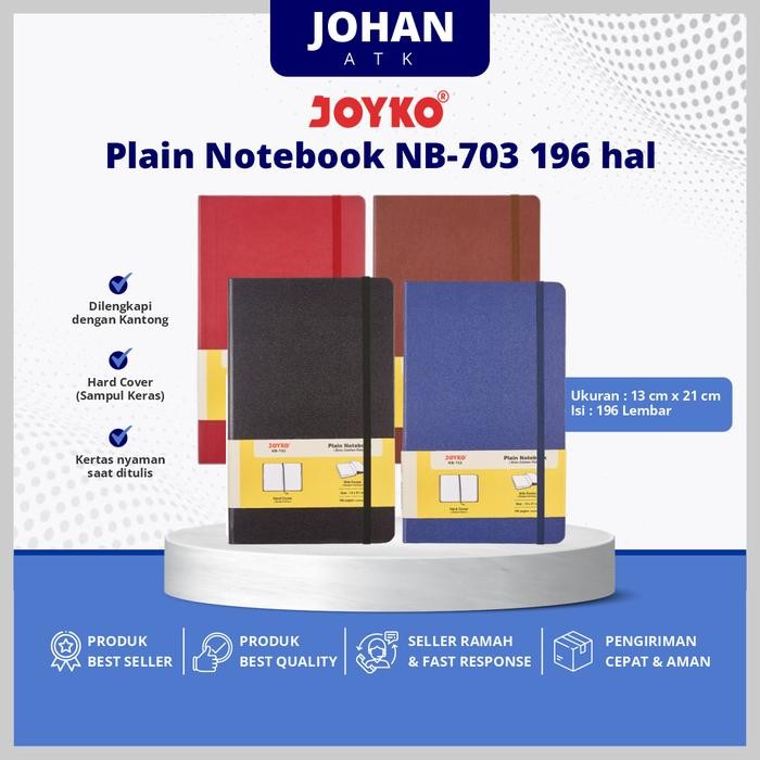 

AqibSaza Plain Notebook Diary Agenda Buku Catatan Polos Joyko NB-703 196 hal