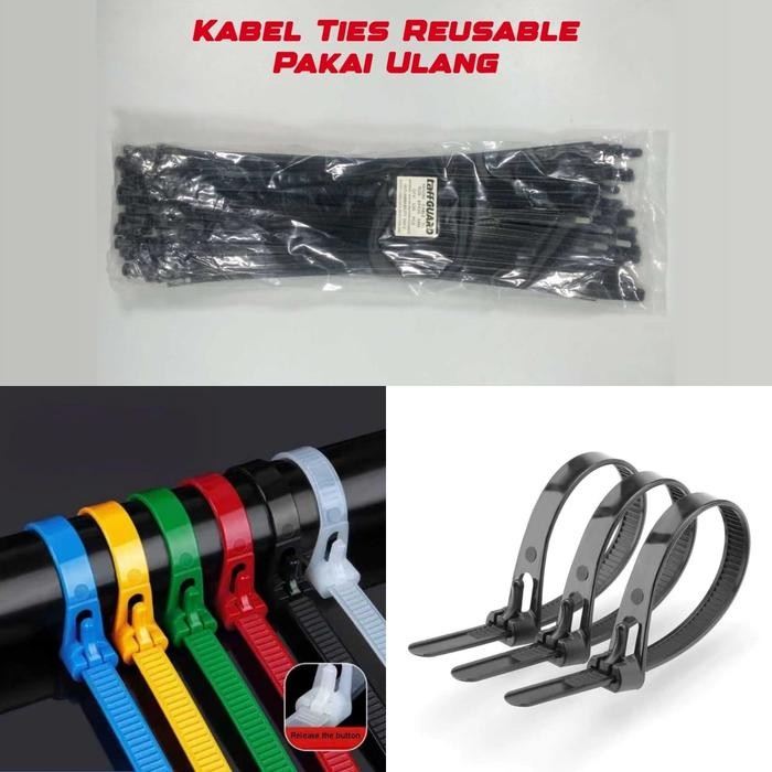 

HOT SALE! Kabel Ties Reusable/Releasable 20cm/30cm/40cm Pengikat Bisa Dibuka