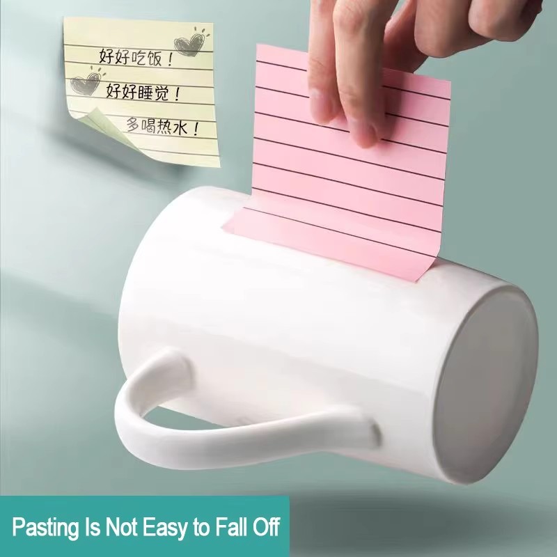 

200Sheets Line Sticky Notes 4 Colors Portable Student Note Marker Writing Sticky Notes Self-Adhesive
