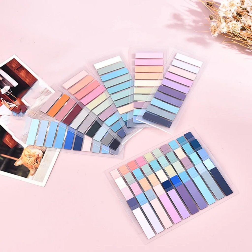 

200Pcs Transparent Colorful Index Creative Memo Pads Office School Stationery Self-Adhesive Stickers