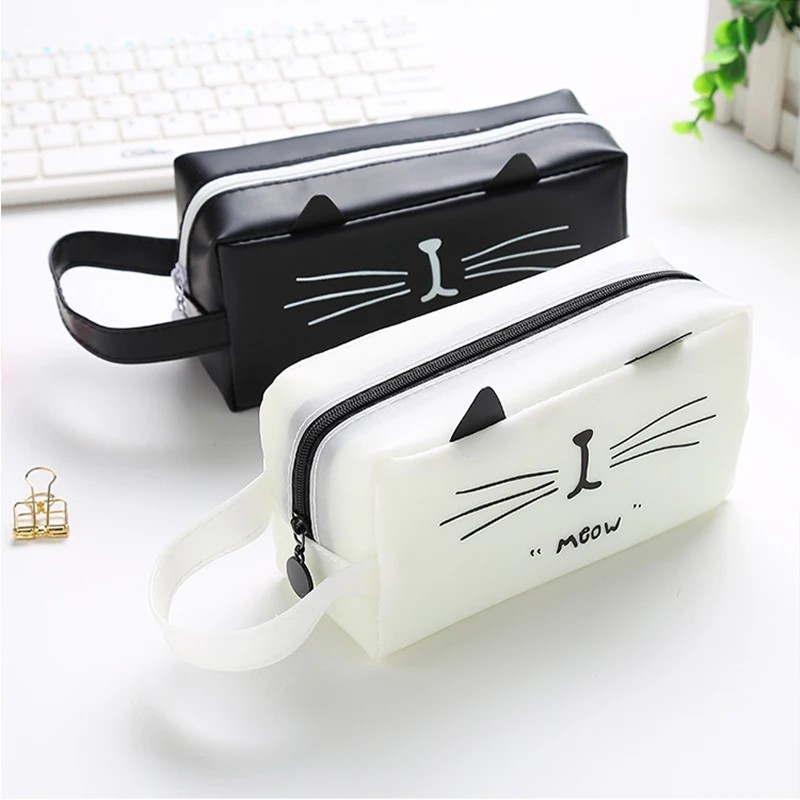 

Kawaii Large Capacity Pencil Case Cute Pencil Bag Potable Storage Bag Pu Leather School Stationery