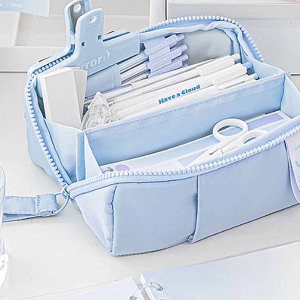 

Multifunction Multi-Layer Prism Pencil Case Large Capacity Canvas Tofu Partition Pen Bag Sweet Color
