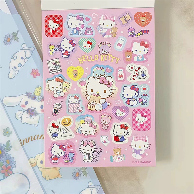 

Cute Cartoon Hello Kitty Kuromi Memo Book Cute Cinnamoroll My Melody Index Stickers Notebook Student