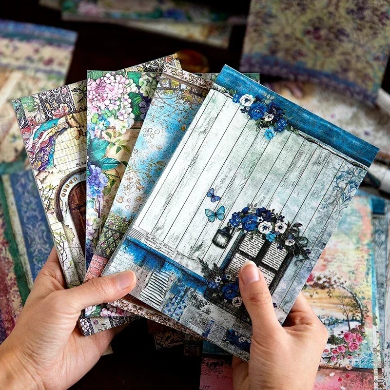 

50Pcs Scrapbooking Sided Decorative Diy Backing Writing Vollage Alice Base Material Paper Double