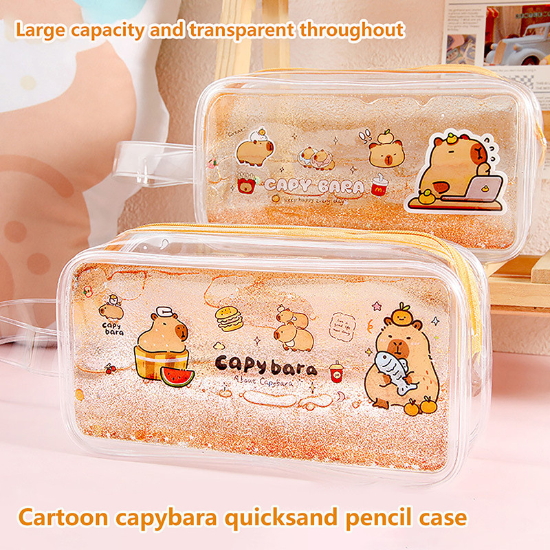 

Multifunctional Portable Pen Bag Cartoon Capybara Stationery Storage Bag Office School Supplies