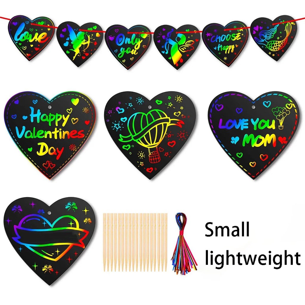 

Magic Scratch Greeting Cards -12Pcs Rainbow Colors Reveal Hidden Messages, Customizable
