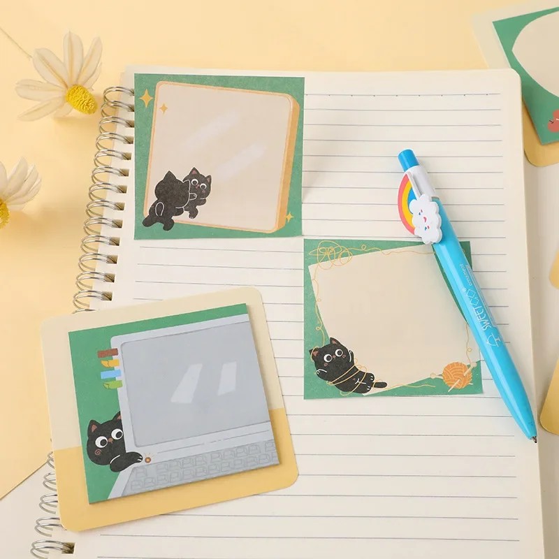 

20Sheets Cute Cat Sticky Notes, Work, Study And Family Message Notes
