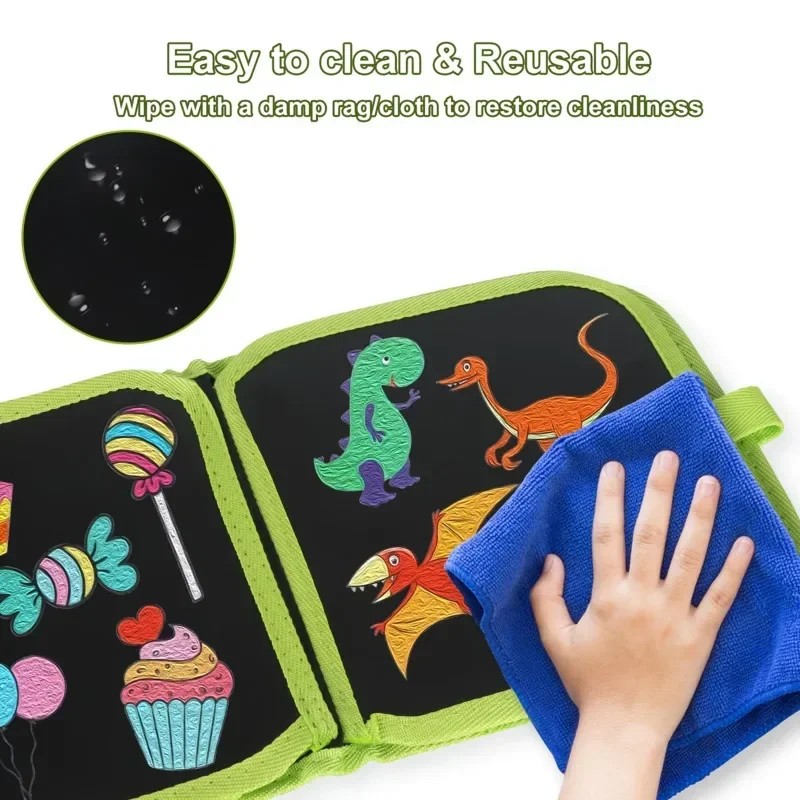 

10 Pages Reusable Drawing Board Erasable Doodle Book With Pens Portable Painting Toys Montessori