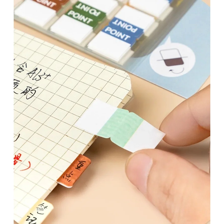 

155 Sheets Color Sticky Notes Index Transparent Post Stickers Stationery Self-Adhesive Labels