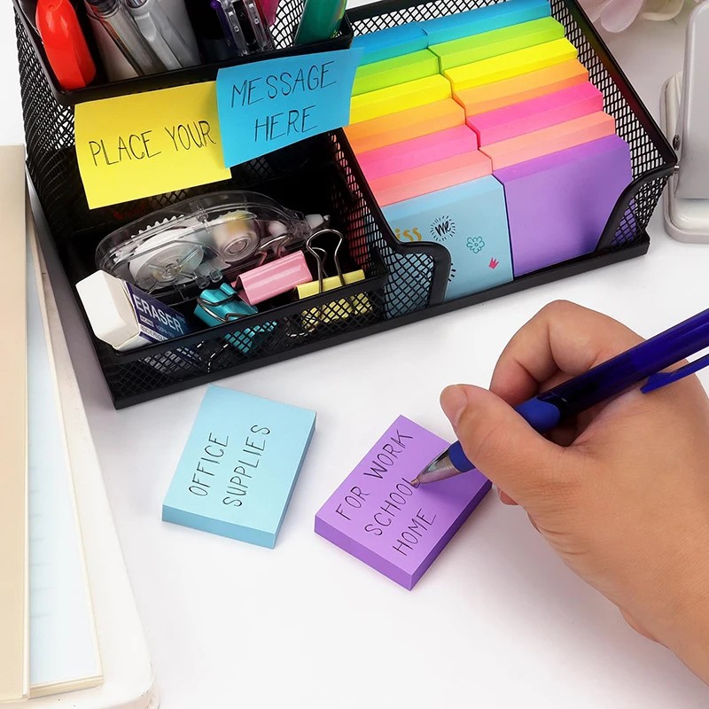 

100 Sheets Sticky Notes 1.5X2 Inches Posted Self Sticky Notes Pad Its Planner Memo Stickies Student