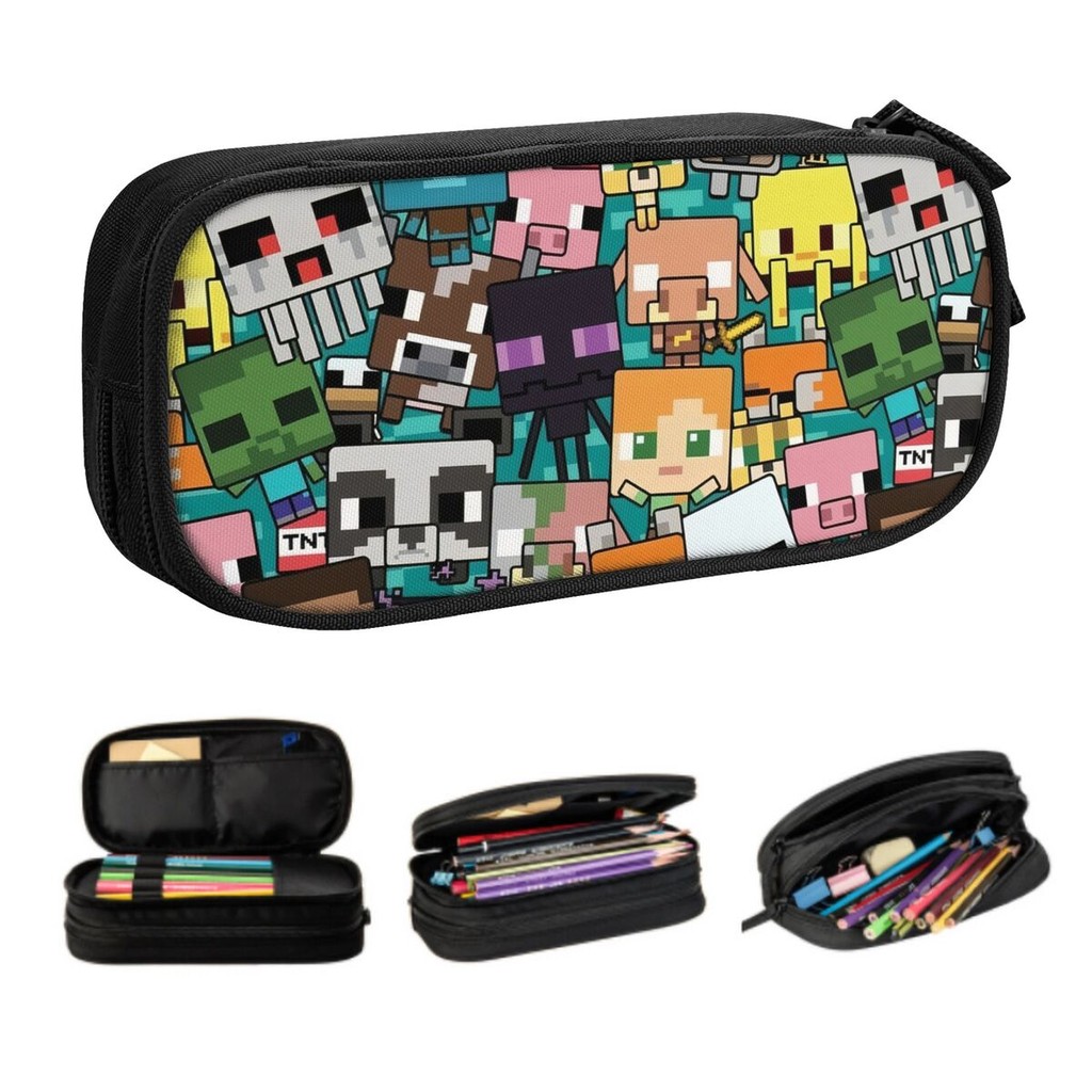 

Custom Anime Game Mine C-Crafts Cartoon Pencil Cases For Girls Boys Big Capacity Pen Box Bag