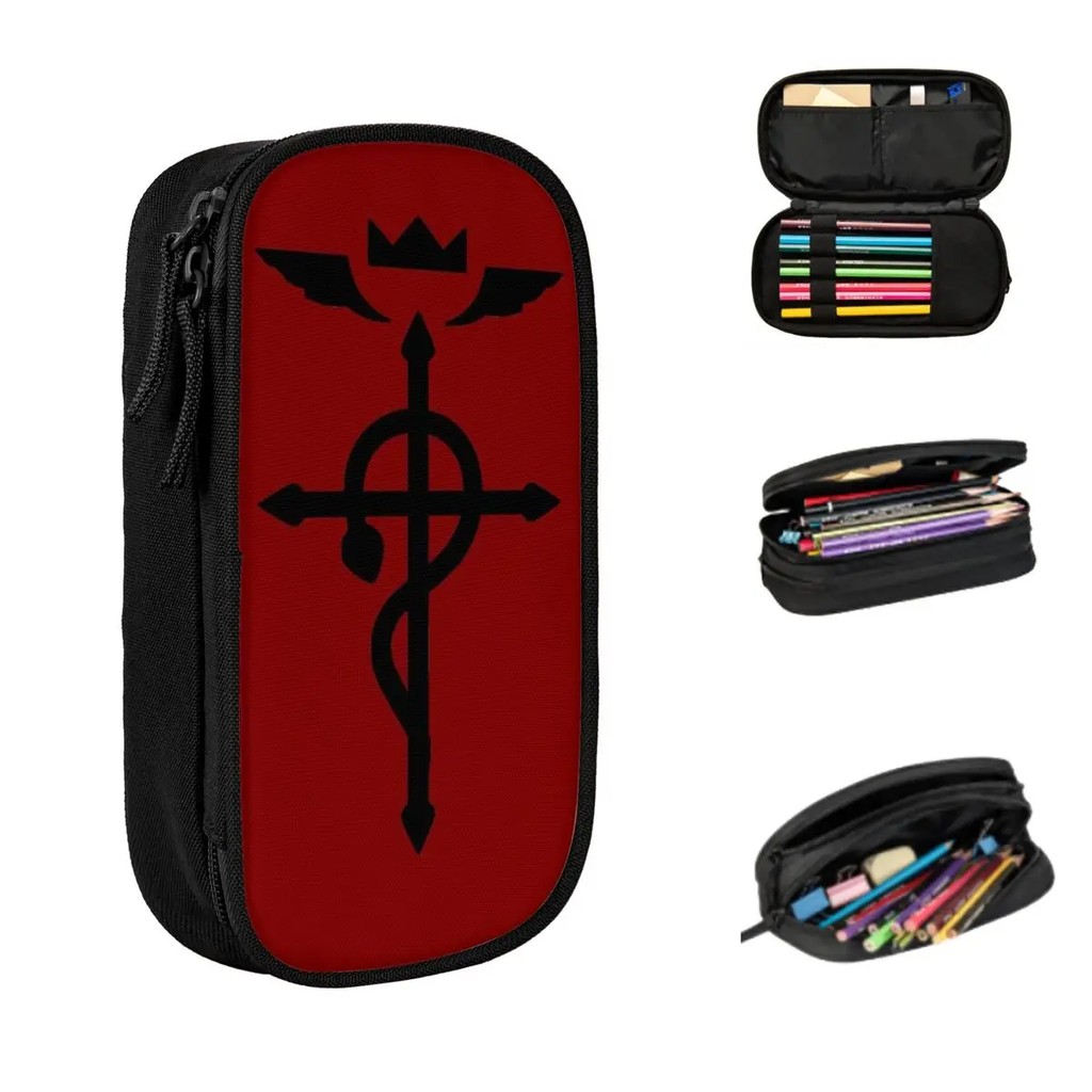 

Fullmetal Alchemist - Flamel Insignia Pencil Cases Large Storage Pen Bags Pen Box Pencil Pouch For