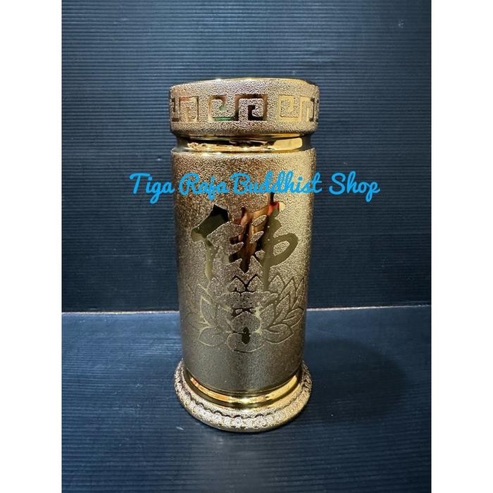 JTTOP" VAS BUNGA TEMPAT HIO HIOLO KERAMIK EMAS UK.8 IN