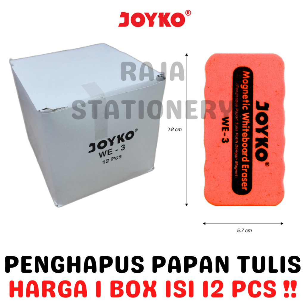 

JOYKO WHITEBOARD ERASER PENGHAPUS PAPAN TULIS MAGNET WE-3 LUSIN BOX [12PCS] - RAJA BIGBOX