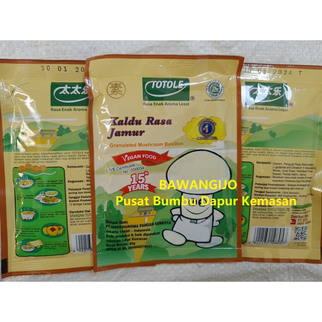 

Kaldu Rasa Jamur TOTOLE 40gr Vegan Food Mushroom Bouillon