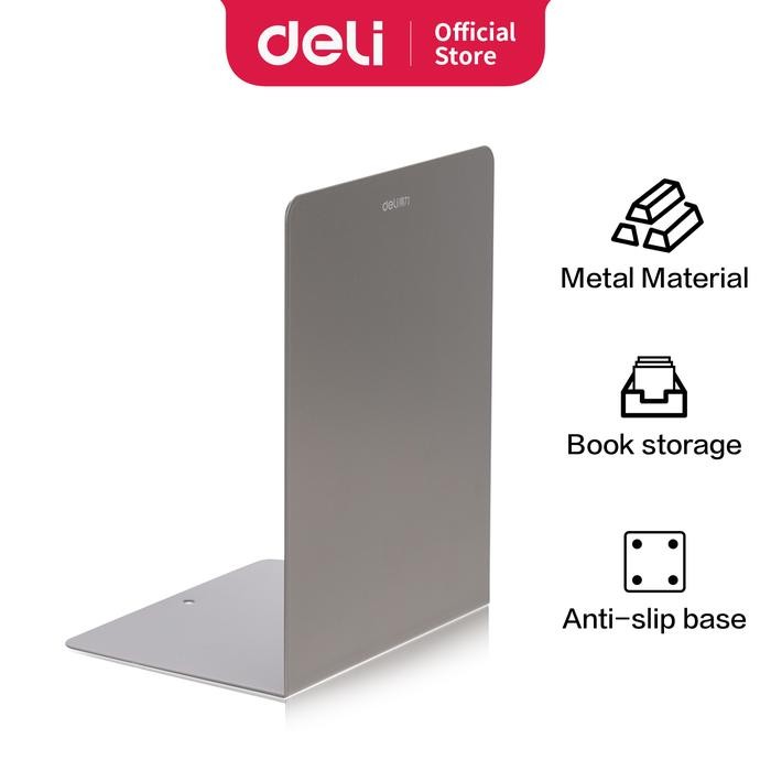 

Deli Penahan Buku / Pembatas Buku Majalah 2pcs/Pack Bahan Metal Adjustable 78650 Desk