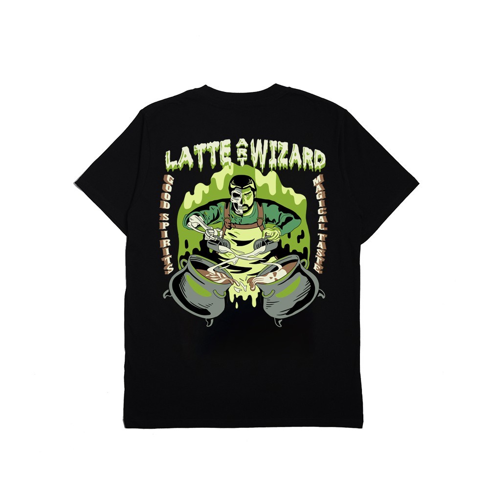 【Ori】Jackersfield Latte Art Wizard Tee Black Kaos T-Shirt Pria 24'S